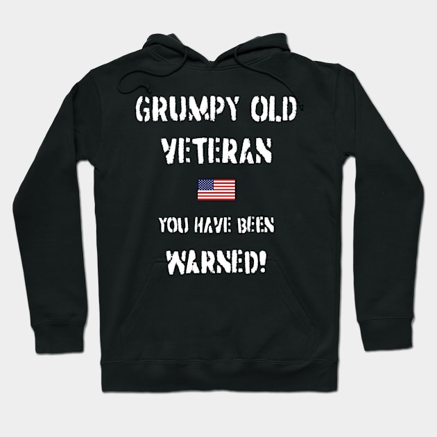 Grumpy Old Veteran (USA) Hoodie by BearCaveDesigns